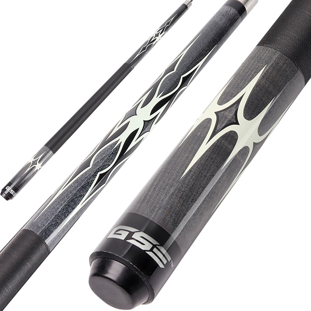 GSE Games & Sports Expert 58" 2-Piece Canadian Maple Hardwood Billiard Pool Cue Sticks for Men/Women, Great for House or Commercial/Bar Use (Grey, 18 Oz)