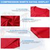 Red Men's Compression Shirts Long Sleeve, Dry Fit Athletic Workout Gym Shirts Sports Base Layer Top Running T-Shirt view 4