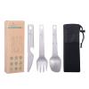 Boundless Voyage Titanium Tableware Set Outdoor Camping Knife Fork Spoon Bottle Opener Combo Set Portable Cutlery Set Utility Reusable Multitool Gear for Travel Backpacking Ti1077T view 2