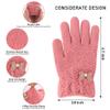 ORVINNER Kids Winter Gloves for Boys Girls, 3 Pairs Children Warm Wool Lined Gloves Toddler Thermal Knitted Mittens (Pink/Grey/White Pack) view 4