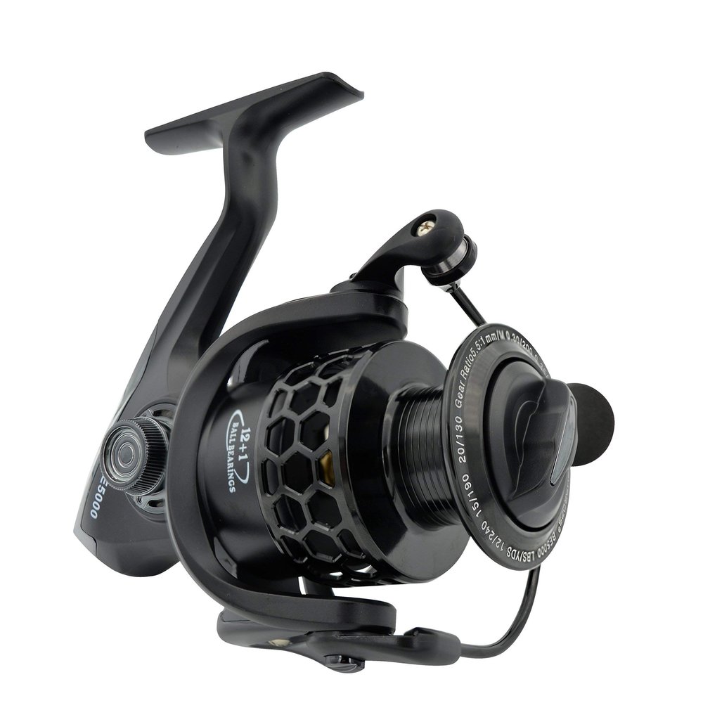 Fishdrops Spinning Fishing Reels 12+1BB Ultra Lightweight Carved Aluminum Spool Reels Affordable Smooth Spinning Reels