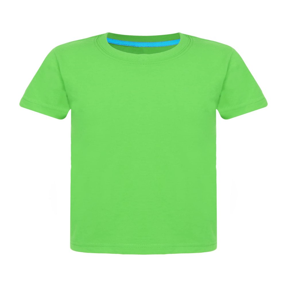 Aislor Kids Boys Girls Crewneck Short Sleeve T-Shirt School P.E Sports Fitness Running Top Undershirt Activewear Green 2-3 Years