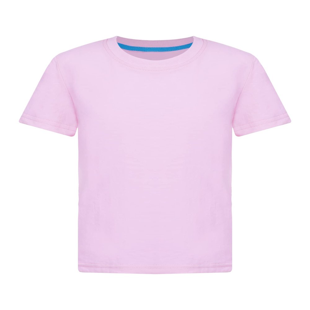 Aislor Kids Boys Girls Crewneck Short Sleeve T-Shirt School P.E Sports Fitness Running Top Undershirt Activewear Pink 5-6 Years
