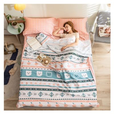 Sleeping Bag Liners Comfortable Cotton Sleeping Bag Liner for All Seasons, Compact Adult Sleeping Bag for Camping Trip Hotel Sheets, with Zipper for Ventilation (Size : 120x215cm/47.24x84.64in)