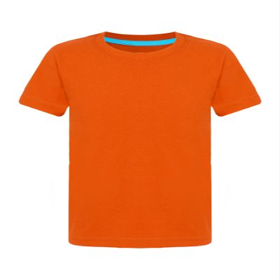 Aislor Kids Boys Girls Crewneck Short Sleeve T-Shirt School P.E Sports Fitness Running Top Undershirt Activewear Orange 2-3 Years