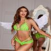 Avidlove Womens Sexy Lingerie Set Lace Bra and Panty Sets Green Yellow view 3