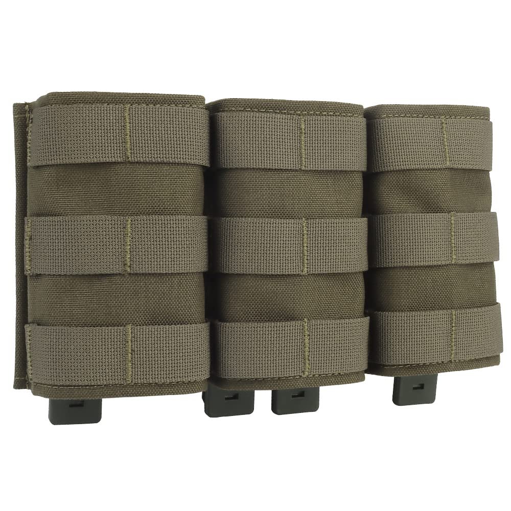 Tactical Triple 5.56 Fast Mag Pouch Molle Open Top Hunting Tactical Nylon Magazine Pouch Airsoft Carrier Pocket(High)