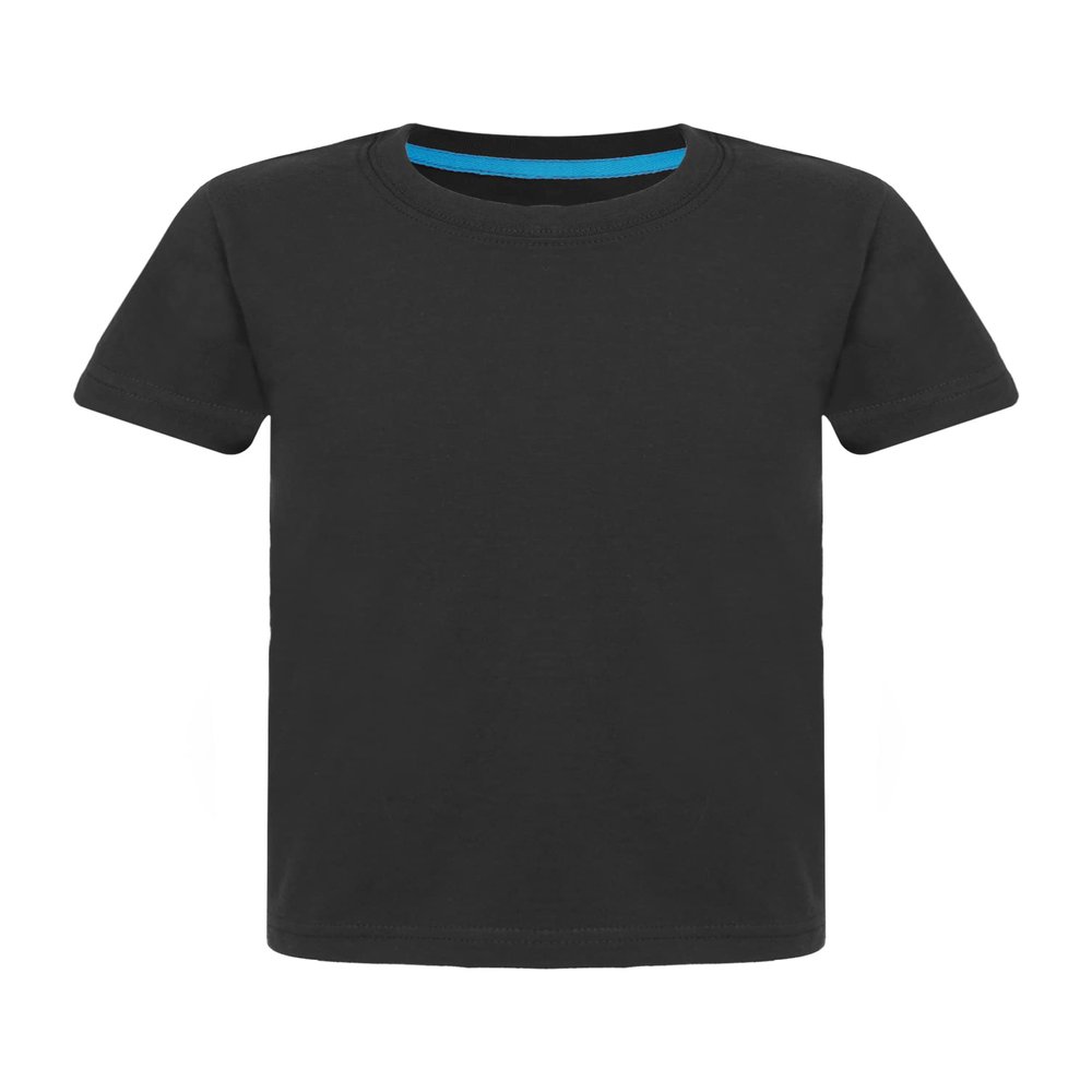 Aislor Kids Boys Girls Crewneck Short Sleeve T-Shirt School P.E Sports Fitness Running Top Undershirt Activewear Black 3-4 Years