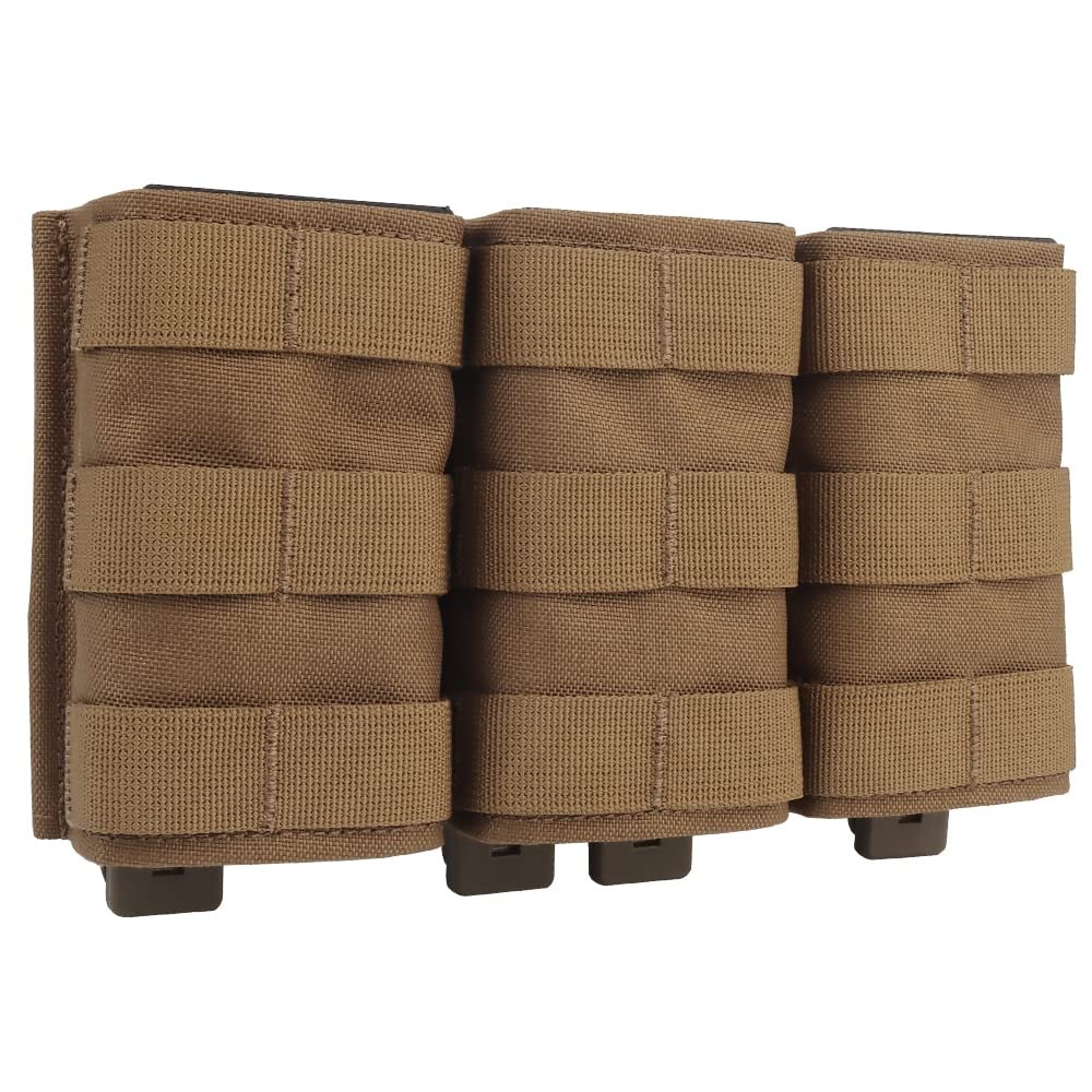 Tactical Triple 5.56 Fast Mag Pouch Molle Open Top Hunting Tactical Nylon Magazine Pouch Airsoft Carrier Pocket(High)