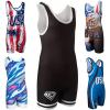 KO Sports Gear Unisex Wrestling Singlet for Adult Wrestlers - Wrestling Singlet for Men & Women - Bold Durable Uniform, Stretchy Breathable Material - Black, Adult X-Large view 1
