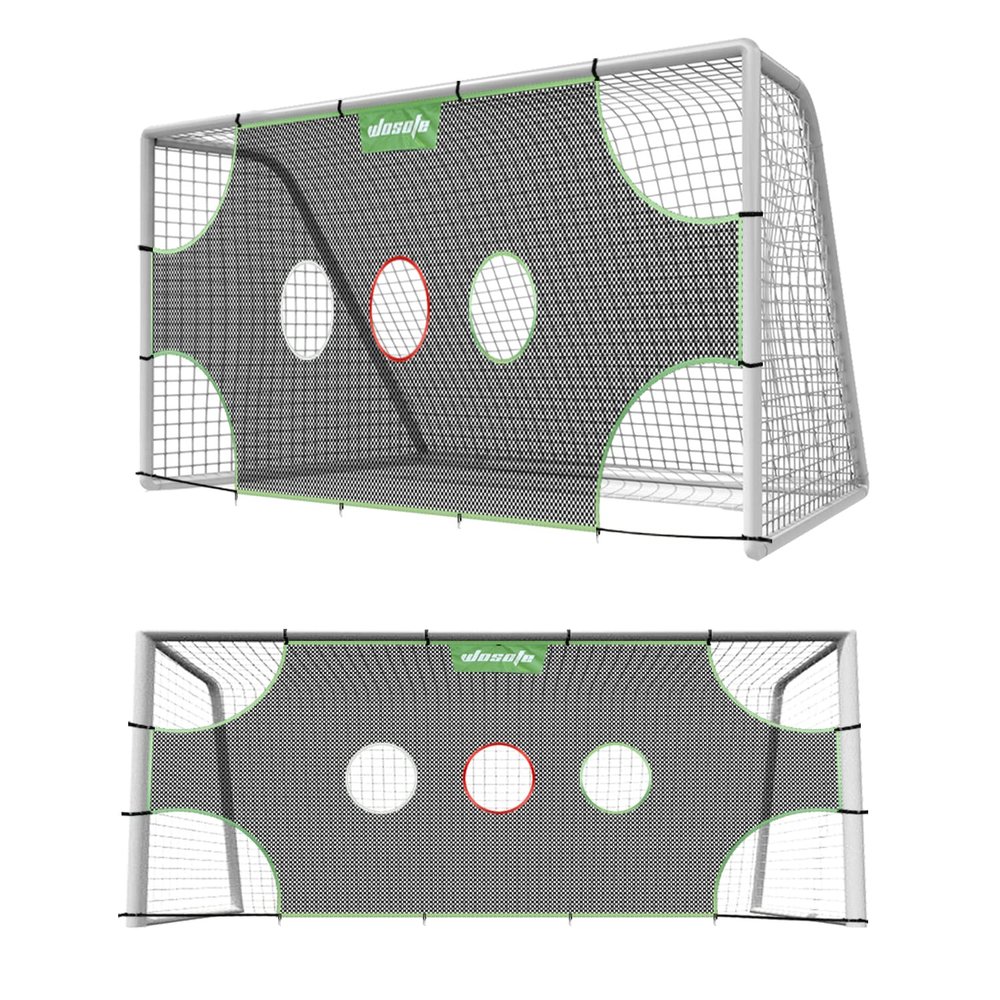 Wosofe Soccer Goal Target Soccer Training Equipment Net with Scoring Zones Improve Kick Practice Shooting and Goalshot Accuracy Training (16FT*6FT(3holes))