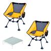 iClimb 2 Anti-Sinking Large Feet Chair and 1 Solo Mini Folding Table Bundle, Ultralight Compact for Two Adults Outdoor Backpacking Hiking Camping Beach Concert view 1