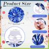 Deekin 12 Pcs Cheerleading Pom Poms Cheerleader Squad Spirited Fun Pompoms 12 Inch Metallic Foil Cheer Pom Poms with Handle Flowers for Sport Team Dance Costume Party 50g Weight Each(Blue and Silver) view 2