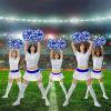Deekin 12 Pcs Cheerleading Pom Poms Cheerleader Squad Spirited Fun Pompoms 12 Inch Metallic Foil Cheer Pom Poms with Handle Flowers for Sport Team Dance Costume Party 50g Weight Each(Blue and Silver) view 4