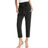 DGHM-JLMY Women's Elastic Bow High Waisted Suit Cropped Paper Bag Waist with Pockets Casual Slim Fit Casual Pencil Pants (Black,Small,5,OZ) view 1