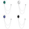 4-Pack Men's Lapel Diamond Chain Brooches Lapel Pin for Men Suit Accessories Gem Fringe Tie Pins Chain Collar Dress Corsage Badges The Best Gifts for Father's Day on Valentine's Day view 1