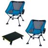 iClimb 1 Mini Folding Table and 2 Anti-Sinking Large Feet Chair Bundle, Ultralight Compact for Two Person Outdoor Backpacking Camping Hiking Beach Concert view 1
