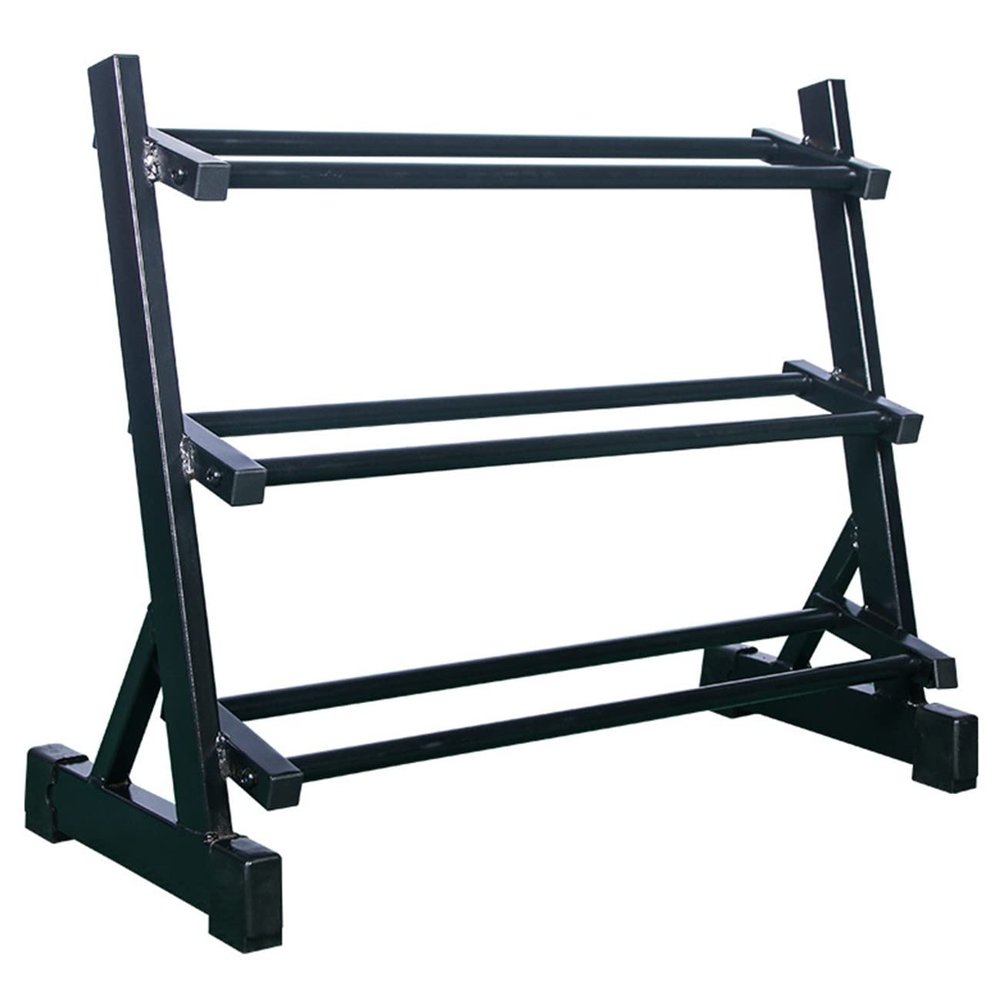 Racks Dumbbell Storage Rack Three-Tier Dumbbell Rack Men's Fitness Dumbbell Rack Home Dumbbell Rack Commercial Fitness Equipment Dumbbell Rack Dumbbell Racks (Color : Black, Size : 70 * 32 * 58cm)