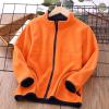 Fleece Jacket Boys Toddler Boys Girls Long Sleeve Winter Solid Fleece Zipper Coat Jacket Thicken (Orange, 4-5 Years) view 3