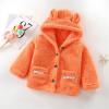 Kids Toddler Baby Boys Girls Long Sleeve Fleece Hooded Jacket Thick Coat Warm Outerwear Outfits (Orange, 6-8 Years) view 2