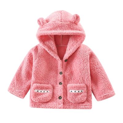 Kids Toddler Baby Boys Girls Long Sleeve Fleece Hooded Jacket Thick Coat Warm Outerwear Outfits (Pink, 6-8 Years)