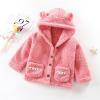 Kids Toddler Baby Boys Girls Long Sleeve Fleece Hooded Jacket Thick Coat Warm Outerwear Outfits (Pink, 6-8 Years) view 2