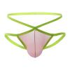 JEsilunmaMY Mens See Through G-String Criss Cross Waist U Convex Pouch Thong Underwear Breathable Jockstrap Briefs Underpants (Pink,Large) view 1