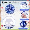 Deekin 12 Pcs Cheerleading Pom Poms Cheerleader Squad Spirited Fun Pompoms 12 Inch Metallic Foil Cheer Pom Poms with Handle Flowers for Sport Team Dance Costume Party 50g Weight Each(Blue and White) view 2