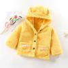 Kids Toddler Baby Boys Girls Long Sleeve Fleece Hooded Jacket Thick Coat Warm Outerwear Outfits (Yellow, 4-5 Years) view 2