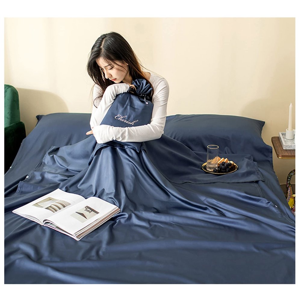 Sleeping Bag Liners Camping Travel Sleeping Bags, Ultra-Light Portable Sleeping Bag Liner, Compact Sleeping Bag Sheets are Suitable for Single and Double, for Four Seasons