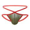 Criss Cross Thongs for Men Low Rise U Convex Pouch G-String Underwear See Through Ultra-Thin Sexy Under Panties (Green1,Small) view 1