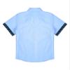 Agoky Kids Boys Short Sleeve Turndown Collar Button Down Shirt Students Boys Uniform Tops Formal Dress T-Shirt Casual Wear Blue 3-4 Years view 4