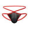 JEsilunmaMY Mens See Through G-String Criss Cross Waist U Convex Pouch Thong Underwear Breathable Jockstrap Briefs Underpants (Black,Large) view 1