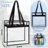 Hillban Clear Tote Bag Stadium 12 x 12 x 6 Inches Transparent Tote Bag with Zipper See Through Handbag for Stadium Travel Gym(12 Pcs) view 3