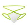 JEsilunmaMY Criss Cross Thongs for Men Low Rise U Convex Pouch G-String Underwear See Through Ultra-Thin Sexy Under Panties (White,X-Large) view 1