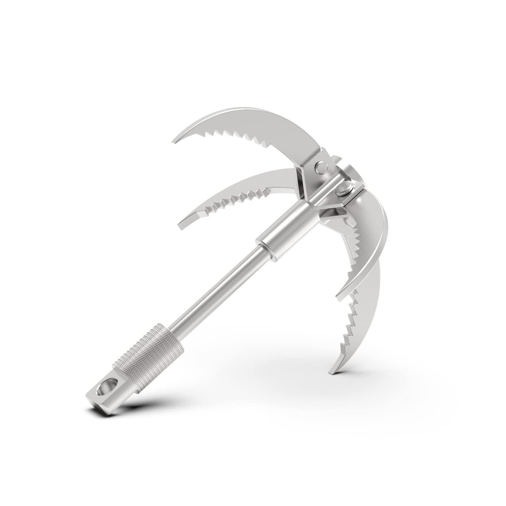 Ant Mag Grappling Hook Stainless Steel Claw Carabiner for Camping Hiking Tree Grabbing and Water Lifting Salvage