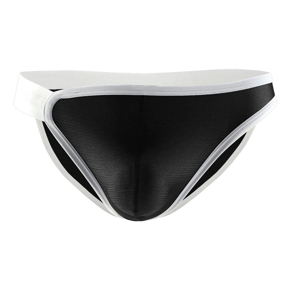 JEsilunmaMY Sexy Underwear for Men Low Rise Bulge Pouch Stretch Bikini Briefs Breathable Comfortable Underpants Swimwear (Black,X-Large)