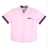 Agoky Kids Boys Short Sleeve Turndown Collar Button Down Shirt Students Boys Uniform Tops Formal Dress T-Shirt Casual Wear Pink 5-6 Years view 3