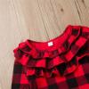 Children Kids Toddler Infant Baby Girls Ruffled Plaid Long Sleeve Tops Blouse T Shirt Solid Clothes (Red, 5-6 Years) view 4