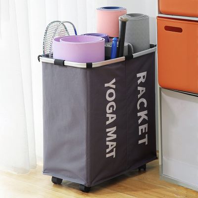 C'ESTBON Well-Made Quality Yoga Mat Storage Basket, Multi-Purpose Fitness Equipment Organizer, Movable 4 Strong 360-degree Wheels, Fitness Class Yoga Lover (Color : Dark Gray)