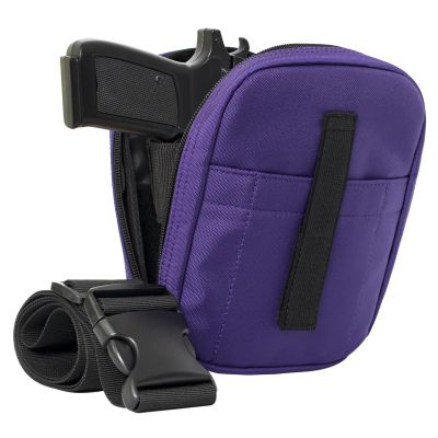 POYOLEE Women's Concealed Carry Gun Bag Tactical Soft Pistol Case Wide Nylon Belt Holster Pouch Waist Fanny Pack Fits Mid Compact Handguns for Everyday Carry (single purple)