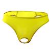 JEsilunmaMY Briefs Underwear for Men Low Rise Ice Silk Open Pouch Thong Bikini See Through Sexy Panties Underpants Swimwear (Yellow,One Size) view 1