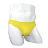 JEsilunmaMY Briefs Underwear for Men Low Rise Ice Silk Open Pouch Thong Bikini See Through Sexy Panties Underpants Swimwear (Yellow,One Size) view 2