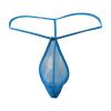 JEsilunmaMY Mens See Through Thongs Low Rise Mesh Sheer Bulge Pouch G-String Underwear Breathable T-Back Panties Underpants (Blue,Medium) view 1