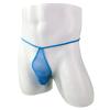 JEsilunmaMY Mens See Through Thongs Low Rise Mesh Sheer Bulge Pouch G-String Underwear Breathable T-Back Panties Underpants (Blue,Medium) view 3