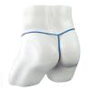JEsilunmaMY Mens See Through Thongs Low Rise Mesh Sheer Bulge Pouch G-String Underwear Breathable T-Back Panties Underpants (Blue,Medium) view 4