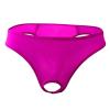 JEsilunmaMY Briefs Underwear for Men Low Rise Ice Silk Open Pouch Thong Bikini See Through Sexy Panties Underpants Swimwear (Red2,One Size) view 1
