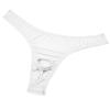 JEsilunmaMY Briefs Underwear for Men Low Rise Ice Silk Open Pouch Thong Bikini See Through Sexy Panties Underpants Swimwear (White,One Size) view 2