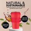 Ecoffee Cup 14oz (400ml) Reusable Coffee Cup PLA Plant-Based Travel Mug with Silicone Lid, Melamine Free & Dishwasher Safe Meridian Gate view 3
