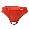 JEsilunmaMY Briefs Underwear for Men Low Rise Ice Silk Open Pouch Thong Bikini See Through Sexy Panties Underpants Swimwear (Orange2,One Size) view 1